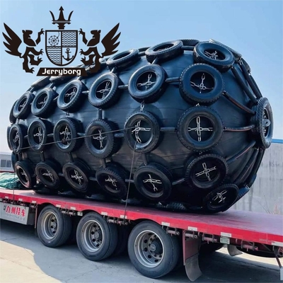 ISO 17357 Standaard 50kPa/80kPa Yokohama Rubber Fender met banden en keten Marine Floating Fender