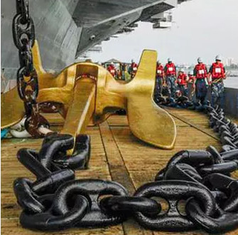 De grote die Ketting van het de RANGanker van Staalmarine stud link anchor ChainU2 voor Schipschip wordt gebruikt