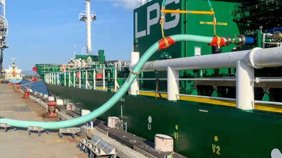 SCHIP - - SCHIP Versterkte die Slang op Werfdok wordt gebruikt voor Ruwe olie Vervoer