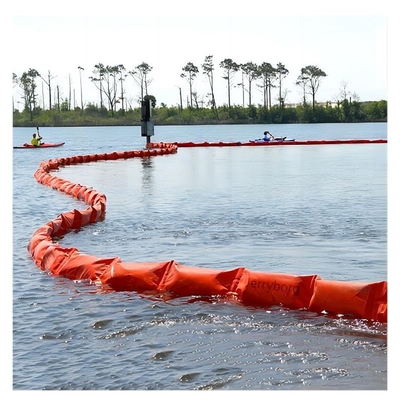 Oranje drijvende PVC-containmentboom voor waterveldlekken
