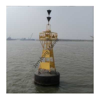 Maritieme stalen navigatieboei met hoge kanaalzijvloeiende marker